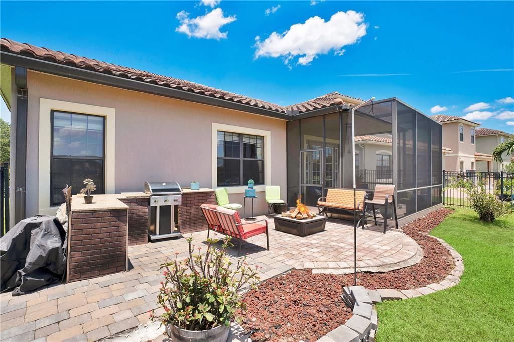 Extended paved sitting area