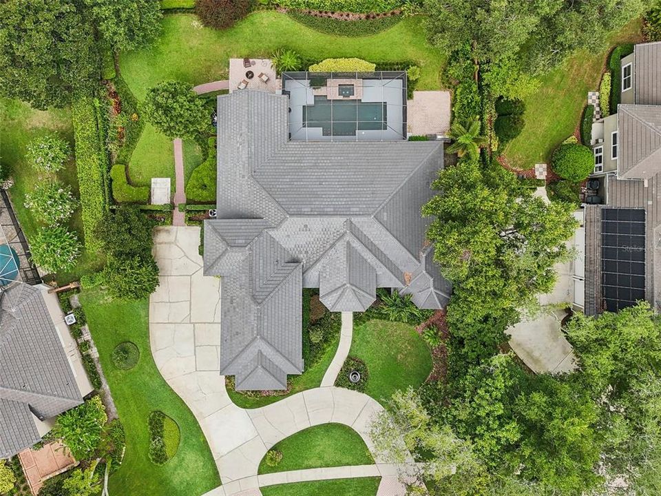 Overhead view of this beautiful 1/2 acre property