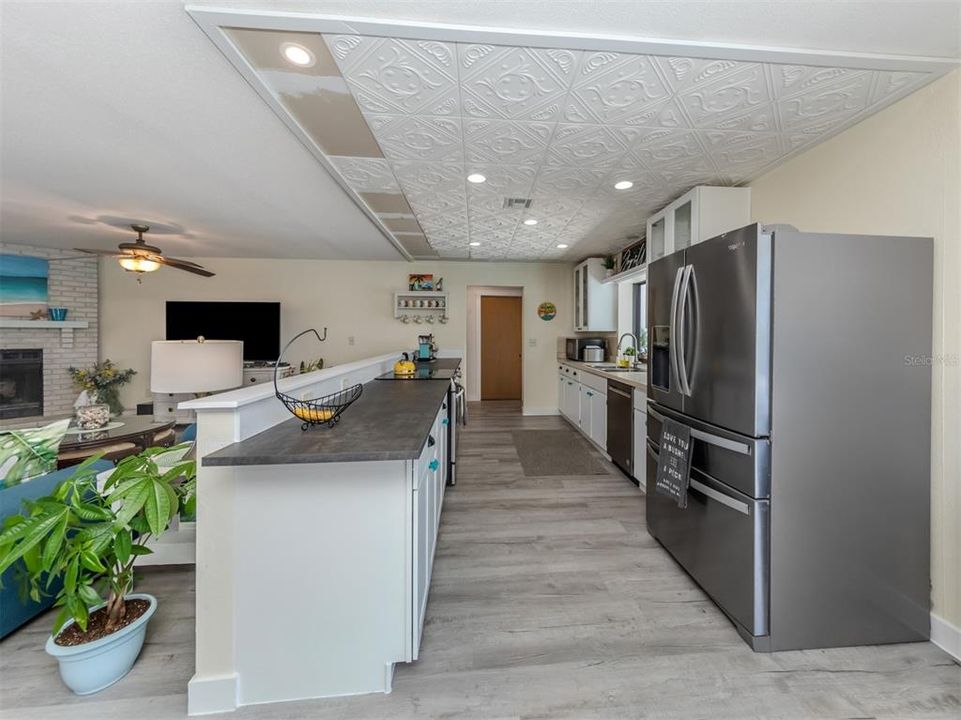 Kitchen overlooking family room