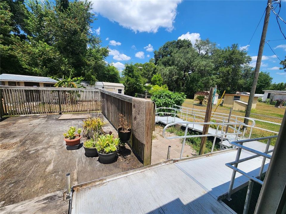 Deck and wheelchair ramp backyard