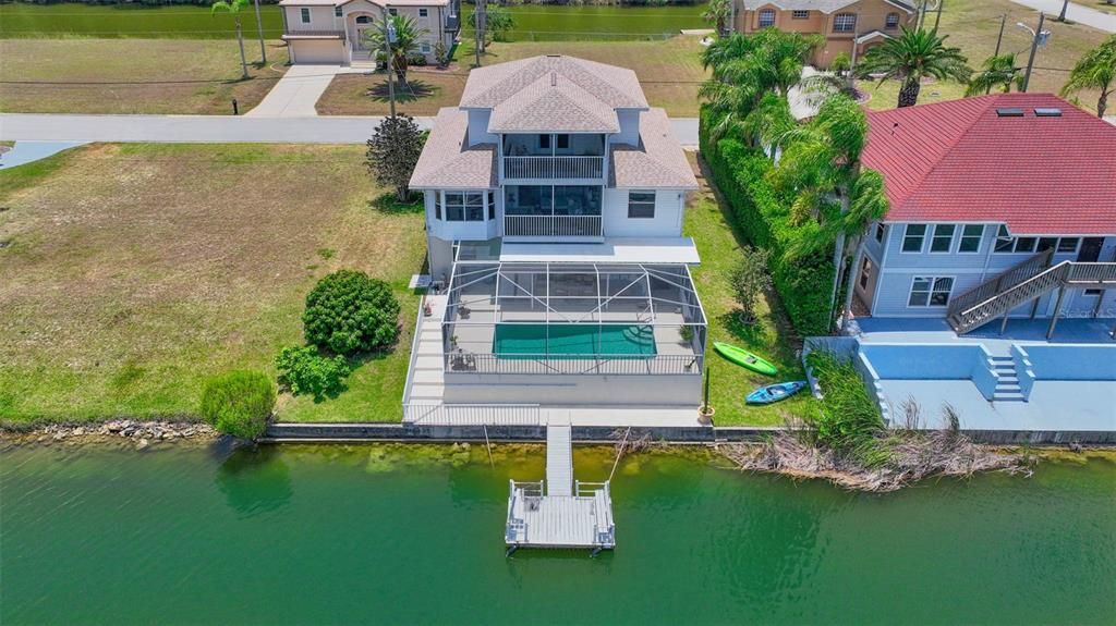 Aerial view from rear of residence.