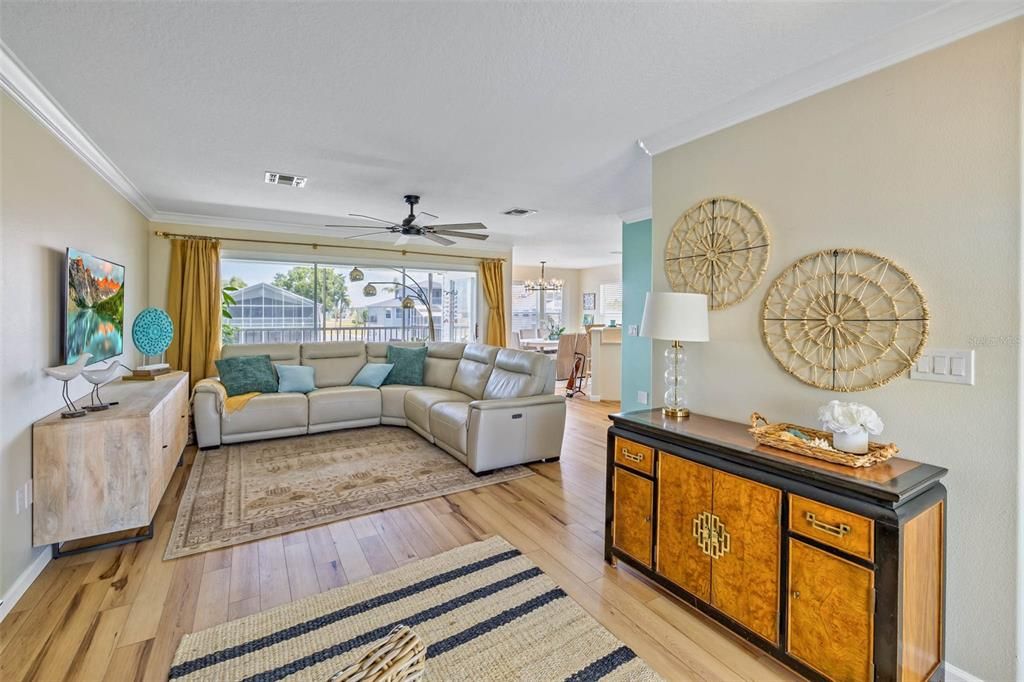 Grand entrance to living room.