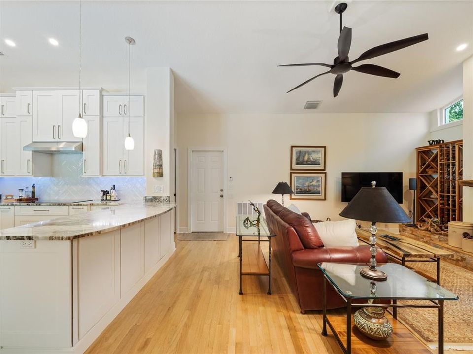 Kitchen into family room