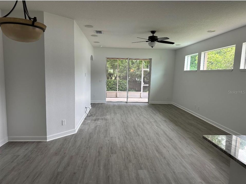 Living Room Area - Patio blinds will be installed next week