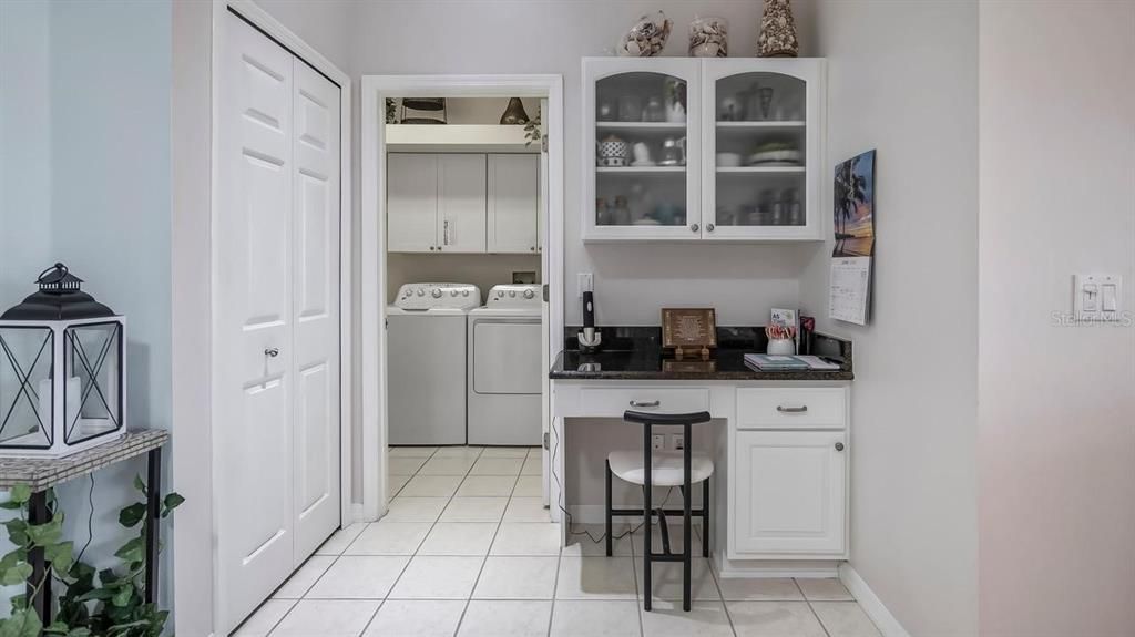 Desk in Kitchen and Laundry Room