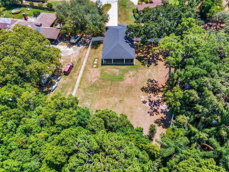 Aerial showing large backyard