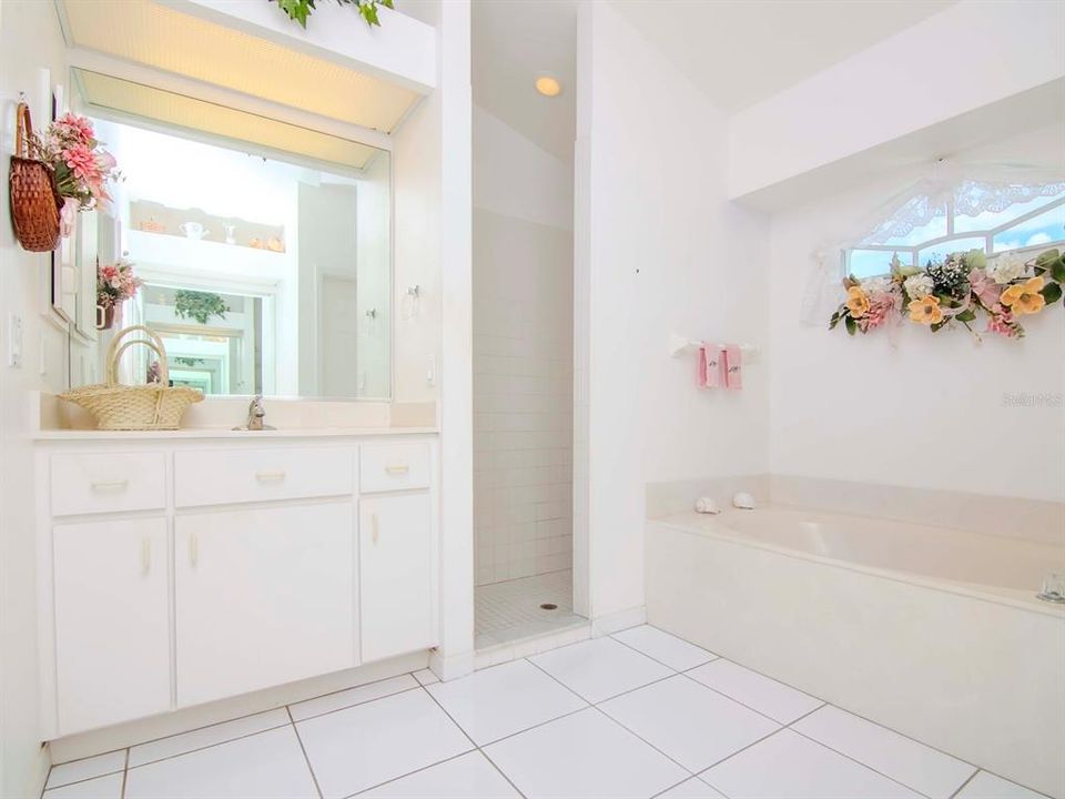 Master Bath w/2 sinks, tub & Walk in Shower