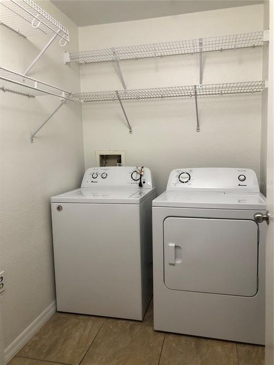 In unit Washer Dryer utility room