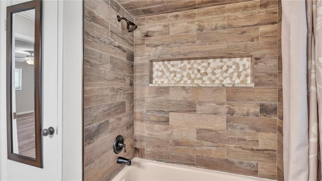 Guest Bathroom with access to pool deck