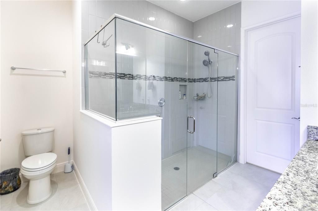 Stand up Shower with Frameless Upgrade.