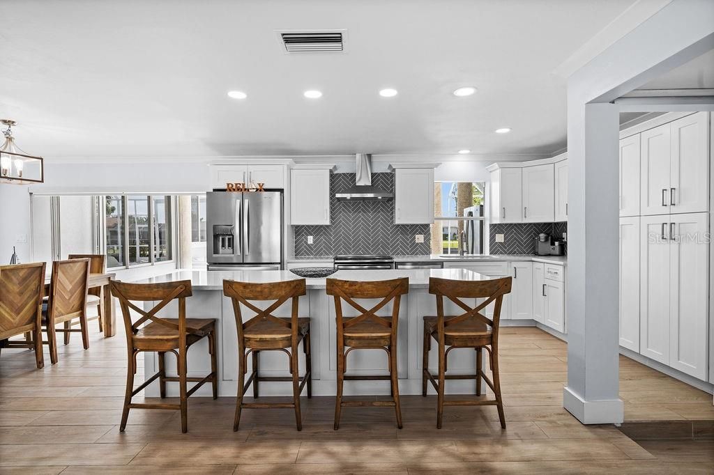 Kitchen Island with Breakfast Bar