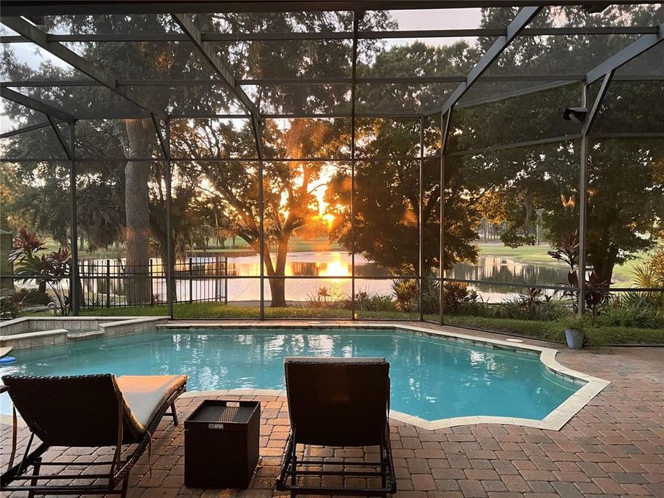 Sunset View While Lounging Poolside