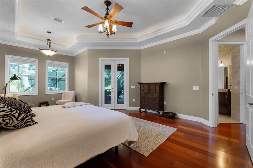 Primary Bedroom with view to Pool Bath