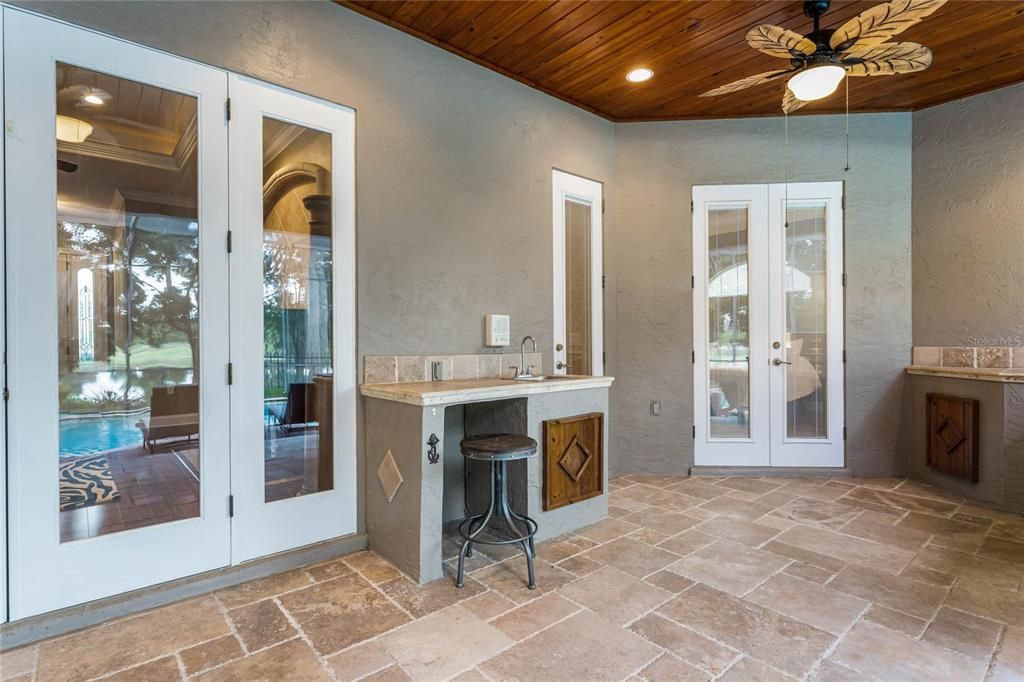 Beautiful Stone Floor & Sink Work Space