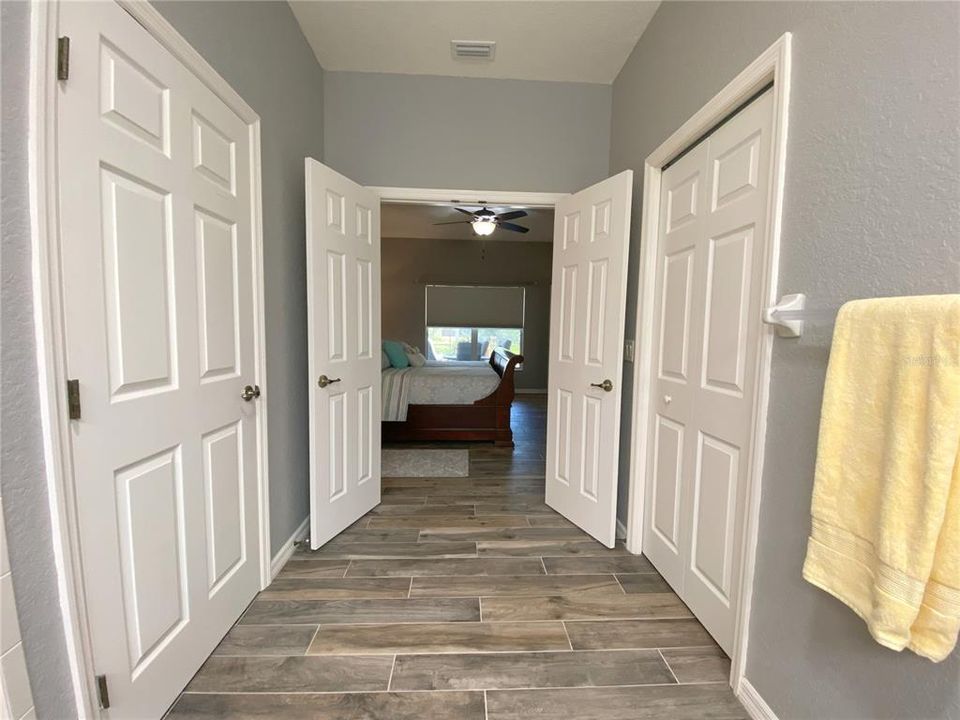 Double Door Entry into Master Bed from Master Bath area
