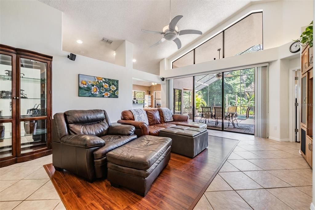 Living Room with view of Pool & Conservation