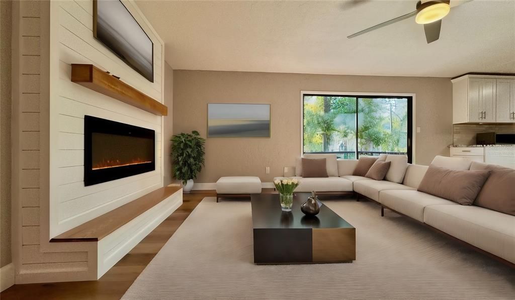 Virtually Staged - Fireplace Area