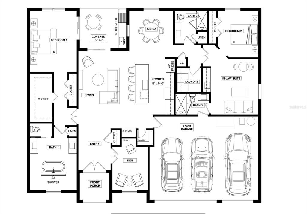 Floor Plan option w in-law suite private entrance