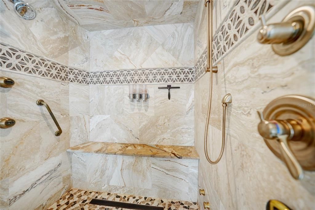 The second suite's opulent shower.