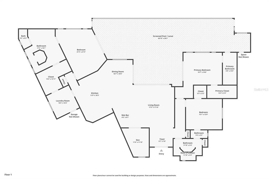 Here is the floor plan for the Estate at 5000 Palermo.