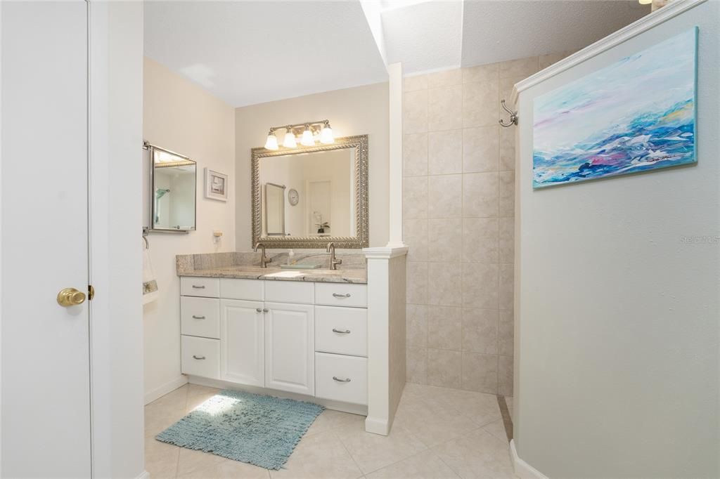 Updated master bath vanity area.