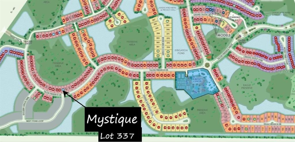 Site map - Southern facing home on a lot with deep preserve views