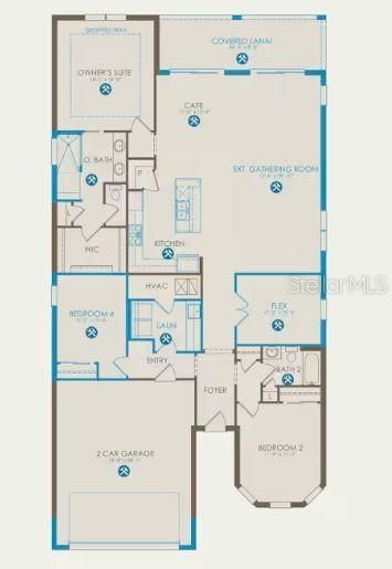 Floor plan with structural options for this home.