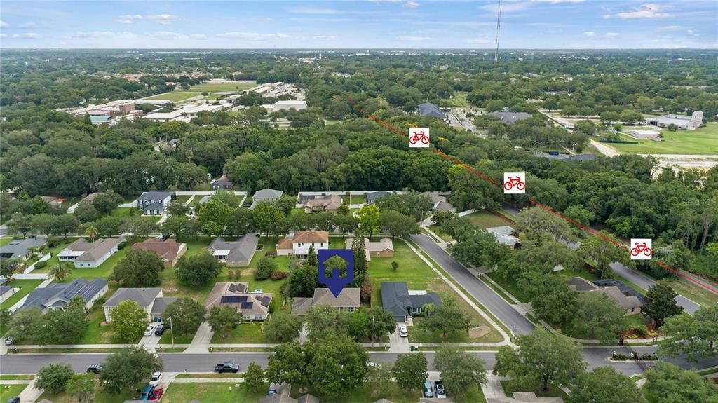 Ariel View with Bike Trail