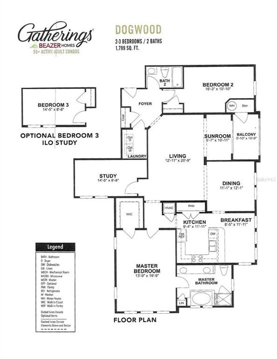 The Dogwood is the largest floorplan in the Gatherings, making it feel like a single family home!