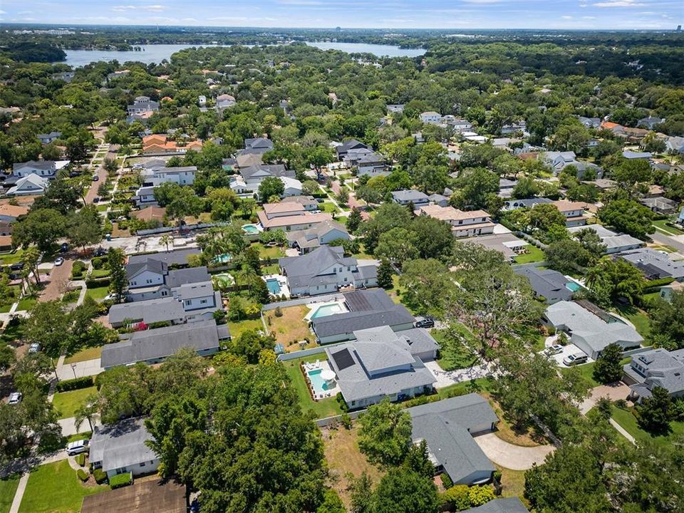 An aerial view of the property