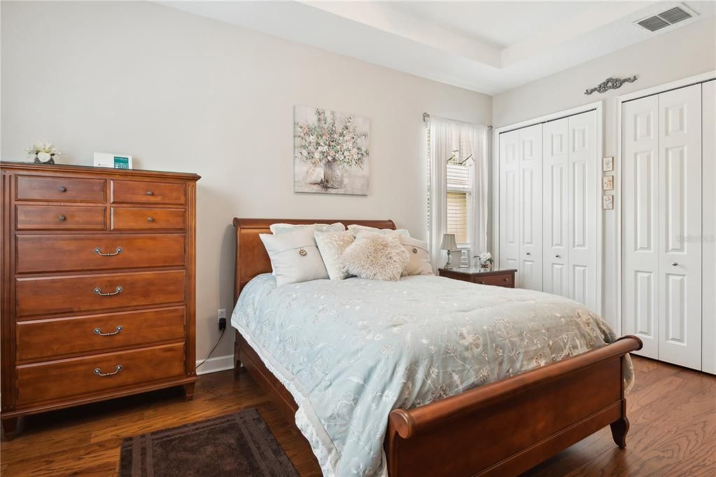 Primary Bedroom with lots of closet space. Solid wood flooring upstairs.