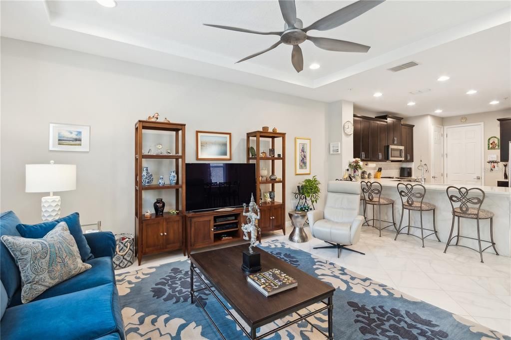 Living room with open floorplan