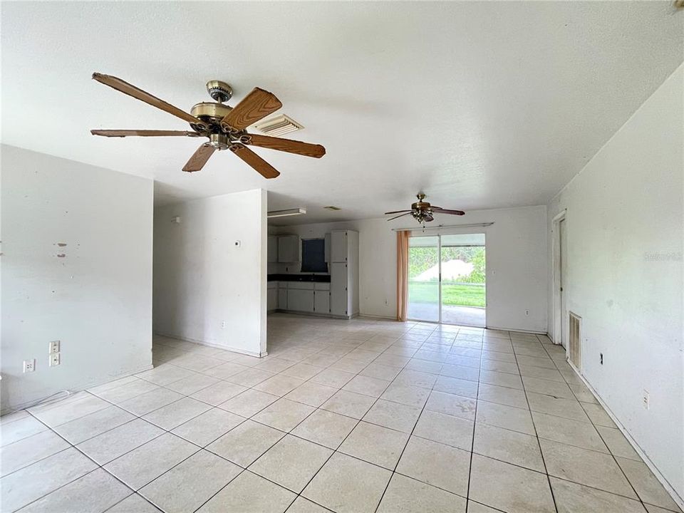 view to Dining Area - lanai and kitchen