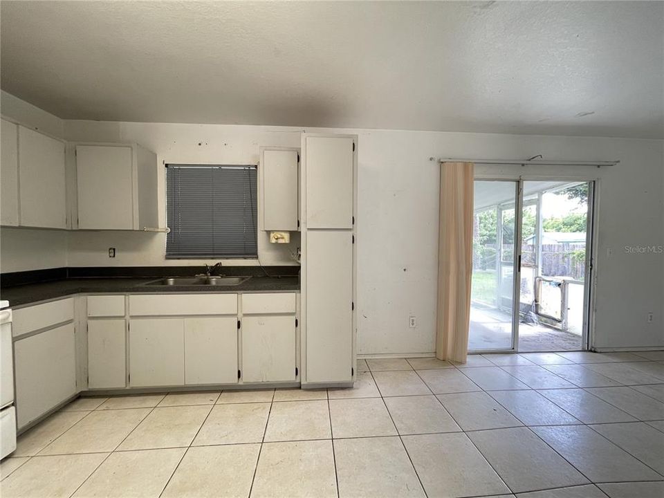 Living -dining - kitchen area view