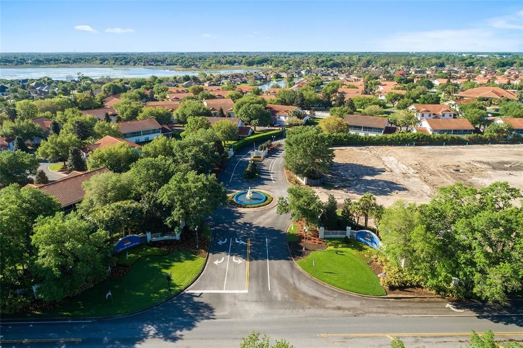 Aerial Lakeside Landing Entrance