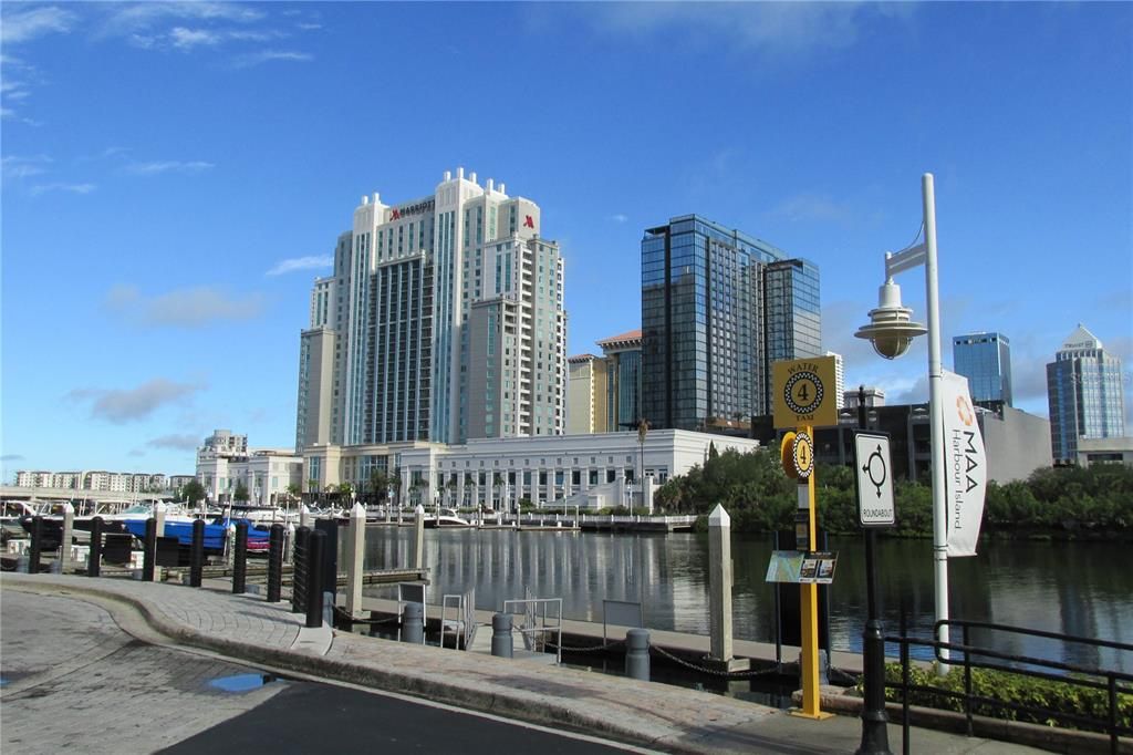 Crimson Harbour is located along The Garrison Channel with the beautiful background of Amalie Arena and Water Street