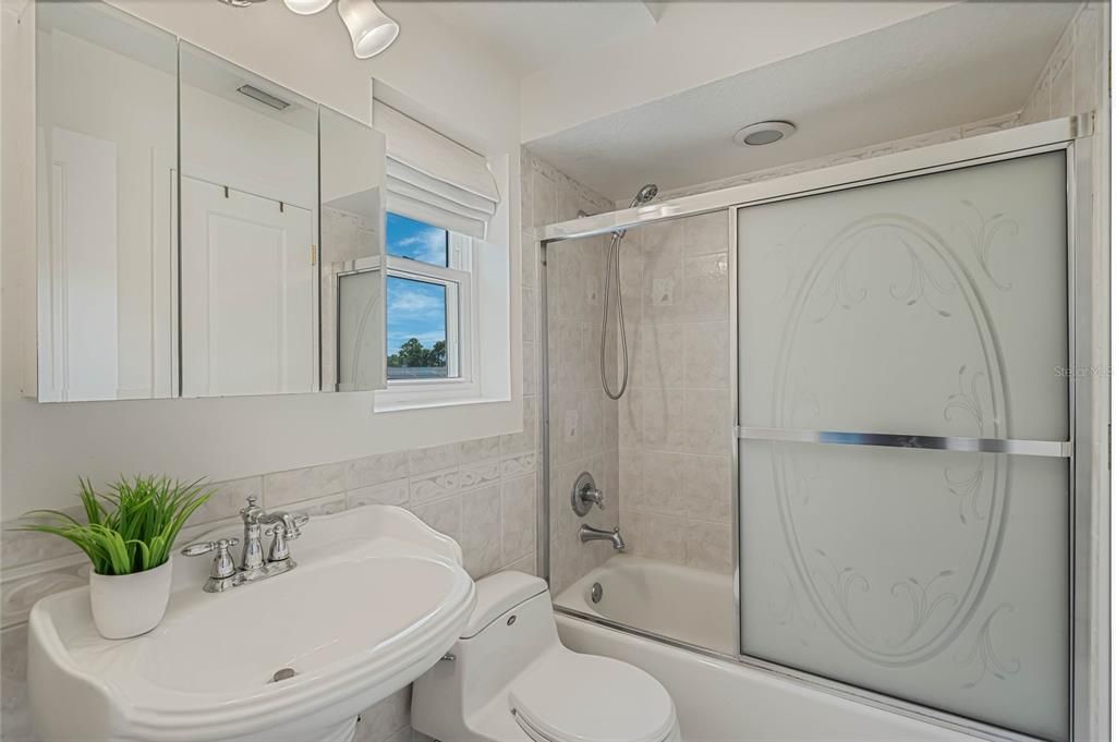 Primary Bathroom with Double Vanity and walk-in Shower