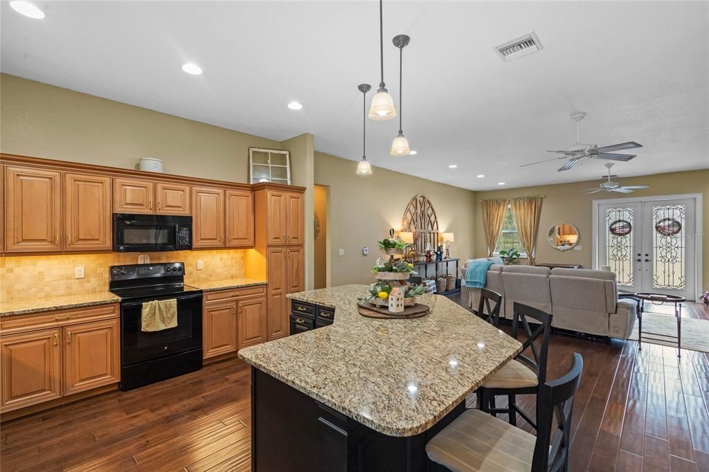 Living Room Dining Room and Kitchen