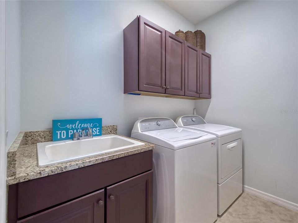 Laundry Room w/ Sink & Storage Cabinets
