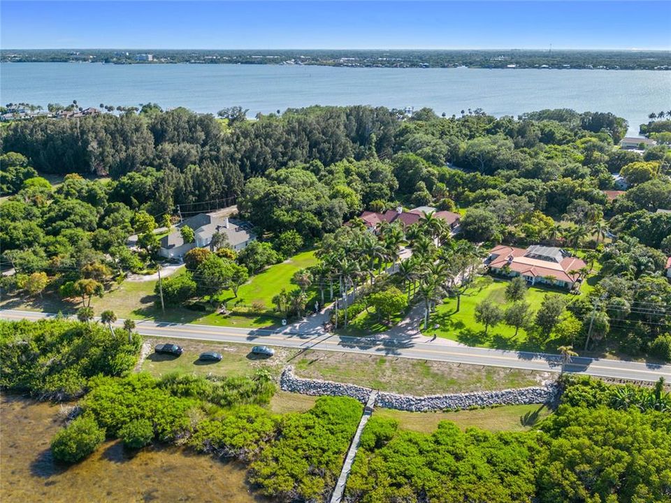 View from the Banana River looking over the house to the Indian River Lagoon.