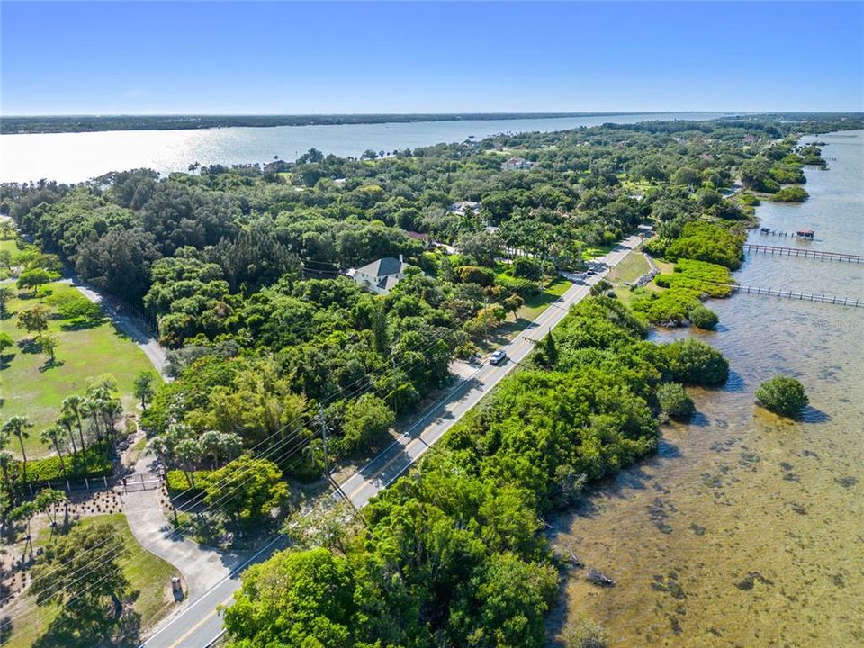 View from the Banana River looking over the house to the Indian River Lagoon.