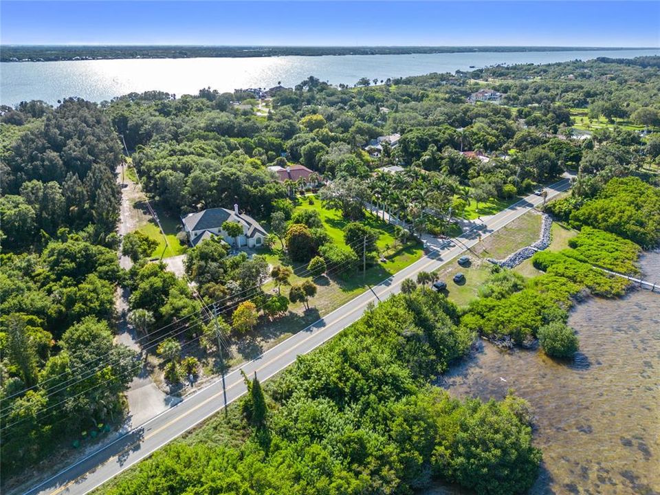 View from the Banana River looking over the house to the Indian River Lagoon.