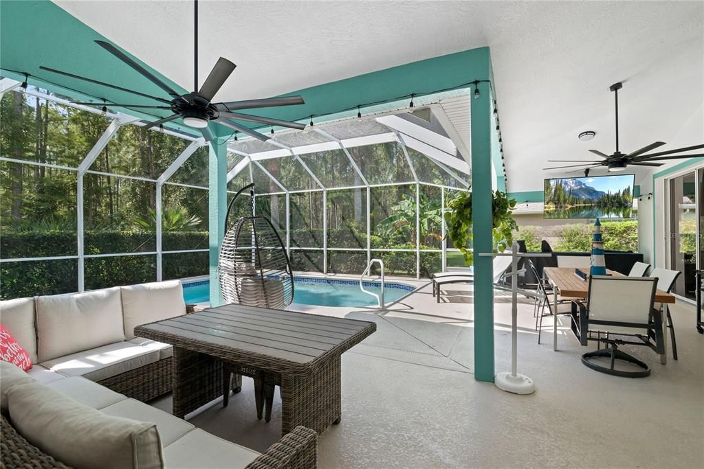 Large screen enclosed and covered patio, perfectly designed for enjoying with family and friends