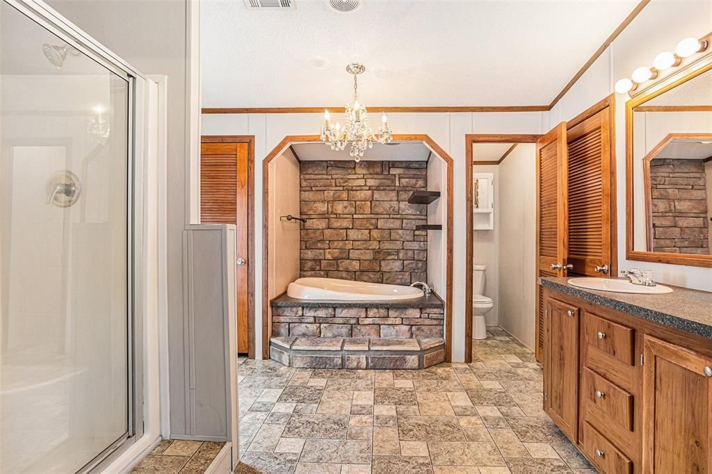 Primary Bath with Shower, Garden Tub and Dual Vanity