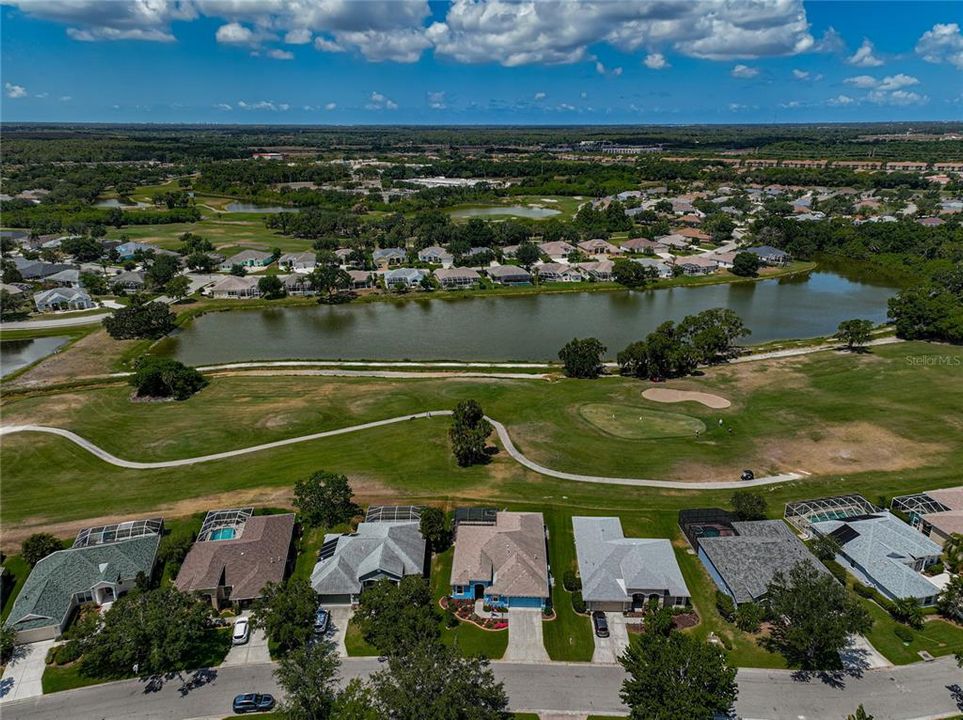 Location of home showing golf course, huge lake and community