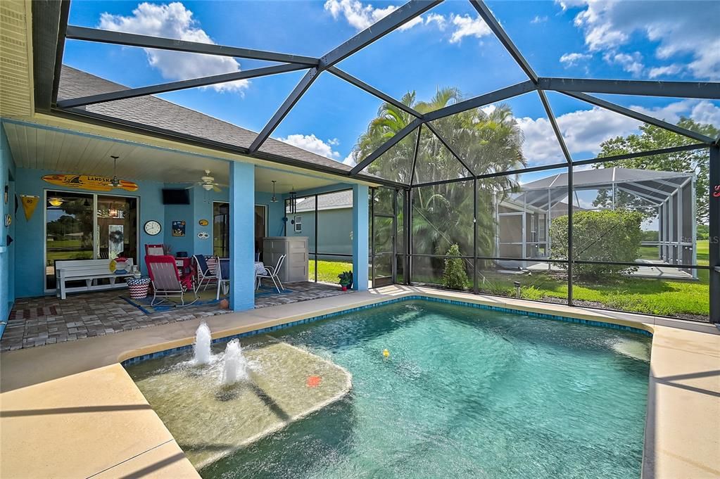 Beautiful newer pool and large covered patio