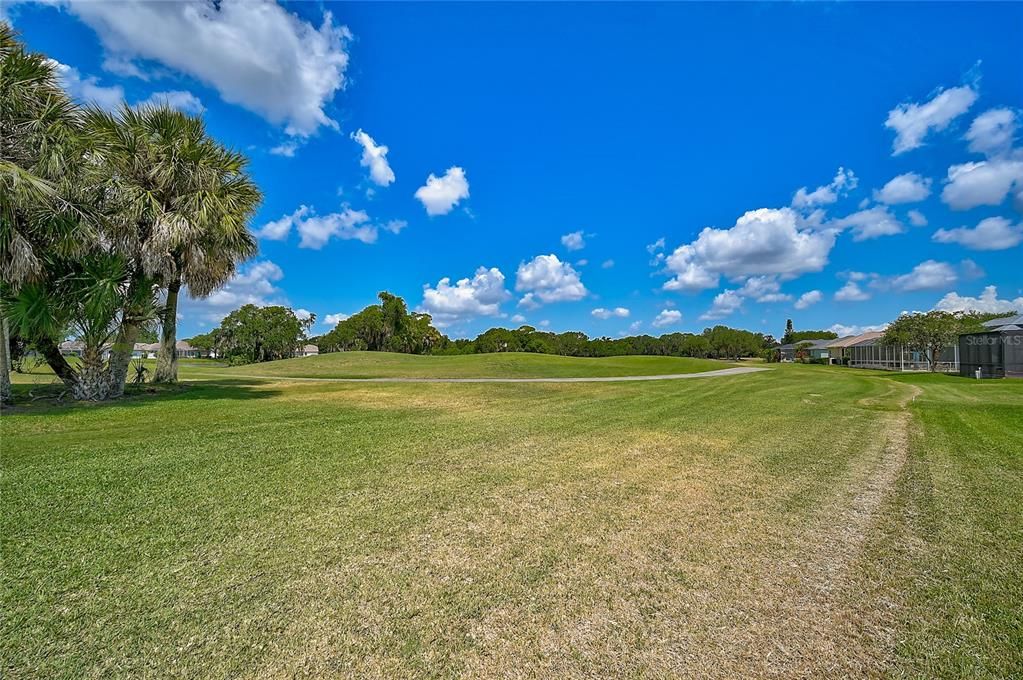 Golf course view from back yard