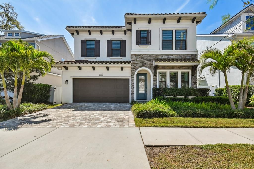 Front Elevation with Continuous Sidewalks