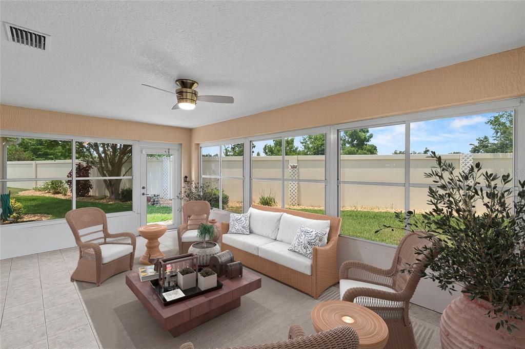 Virtually Staged Enclosed Lanai