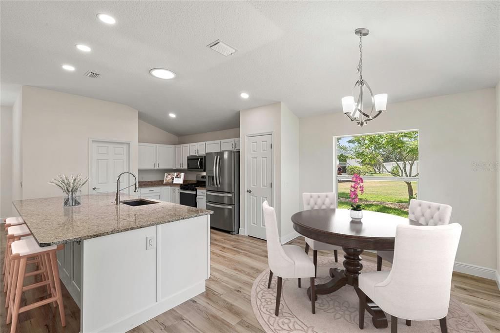 Virtually Staged Kitchen Breakfast Area